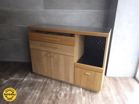 TOHMA / OCTA オクタ ステンレストップ キッチンボード キッチンカウンター / オーク材 幅120cm  ～キッチンに居ることがわくわくする家具♪【買取と販売とレンタルのお店】