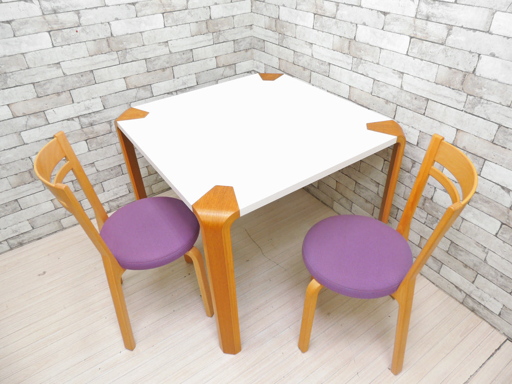 天童木工 Tendo アントラーテーブル Antler Table ダイニングテーブル W90 メラミントップ チーク 坂倉準三 ＆ ホワイトビーチ材 プライウッド T-5814WB-ST 2脚 中古品 買い取りしました。