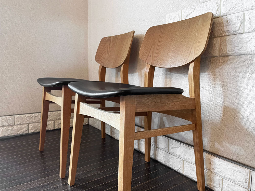 トラックファニチャー TRUCK FURNITURE トーチチェア TORCH CHAIR ダイニングチェア レザーシート ブラック オーク材 定価￥60,500- 計2脚 中古品  買い取りしました。