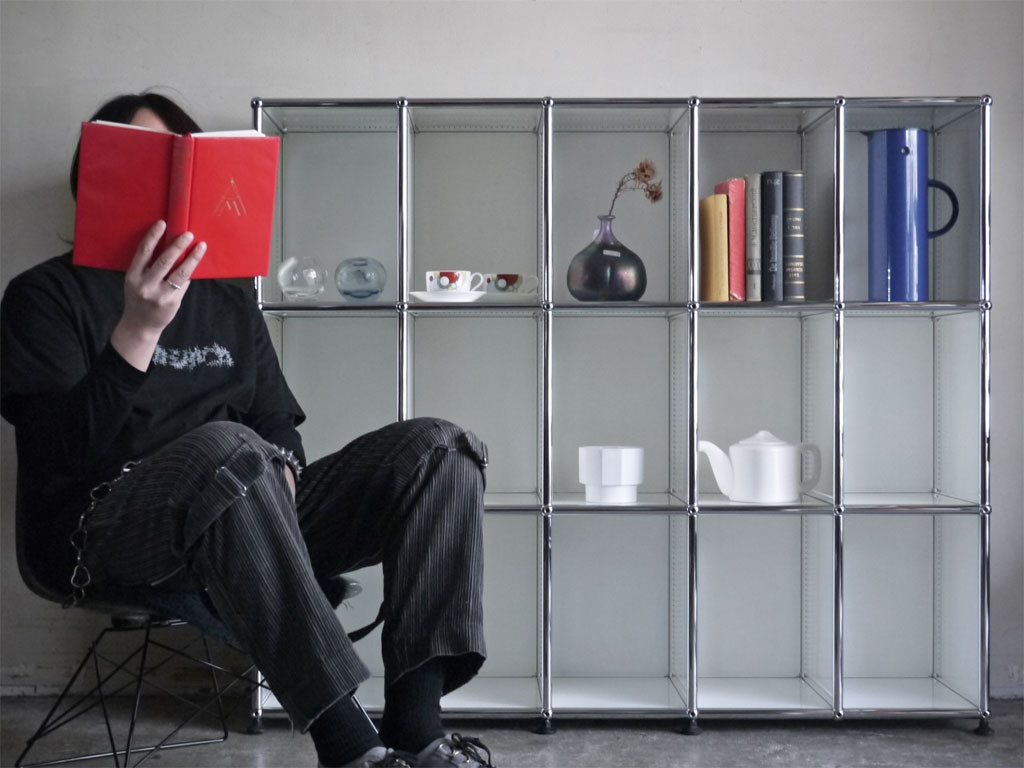 USMハラー USM Haller モジュラーファニチャー 5列3段 キャビネット オープンシェルフ レコードラック ピュアホワイト フリッツ・ハラー ～堅牢な柔軟性～