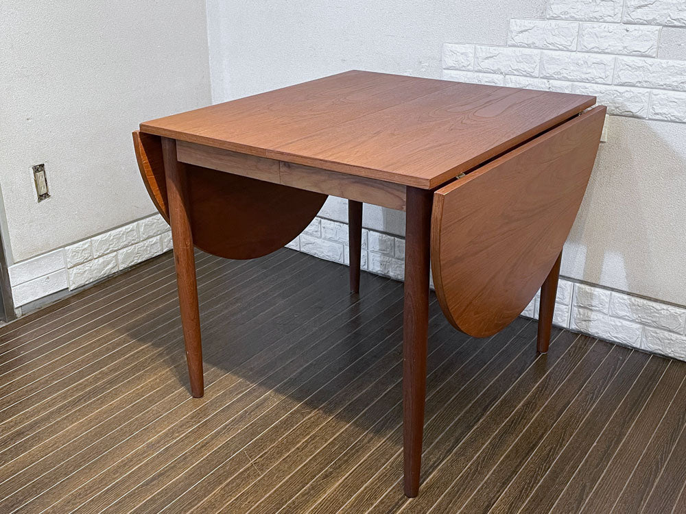 北欧ビンテージ Scandinavian Vintage チーク材 エクステンション バタフライテーブル ダイニングテーブル 9段階伸長 W74-254.5cm 北欧家具 中古品  買い取りしました。