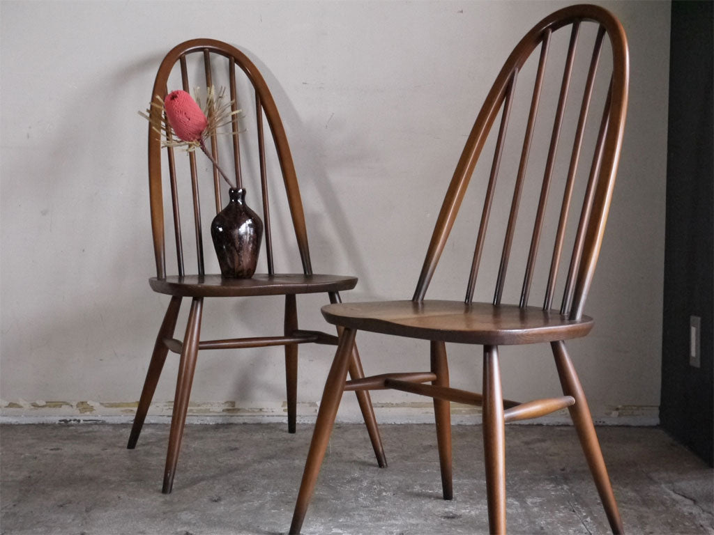 アーコール Ercol クエーカー チェア ダイニングチェア 英国 ビンテージ エルム×ビーチ材 ブラウン ～暮らしに当てはまるビンテージチェア～