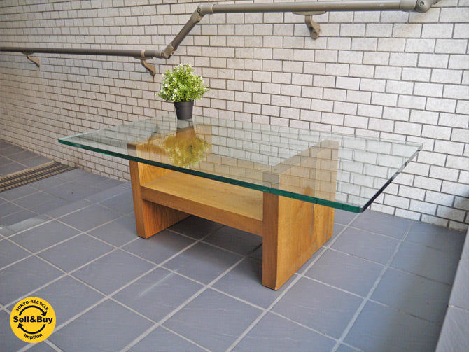 トラックファニチャー Truck Furniture オーク無垢材 ガラストップセンターテーブル 中古品 買い取りしました！ 自由が丘店 出張買取もお任せください。