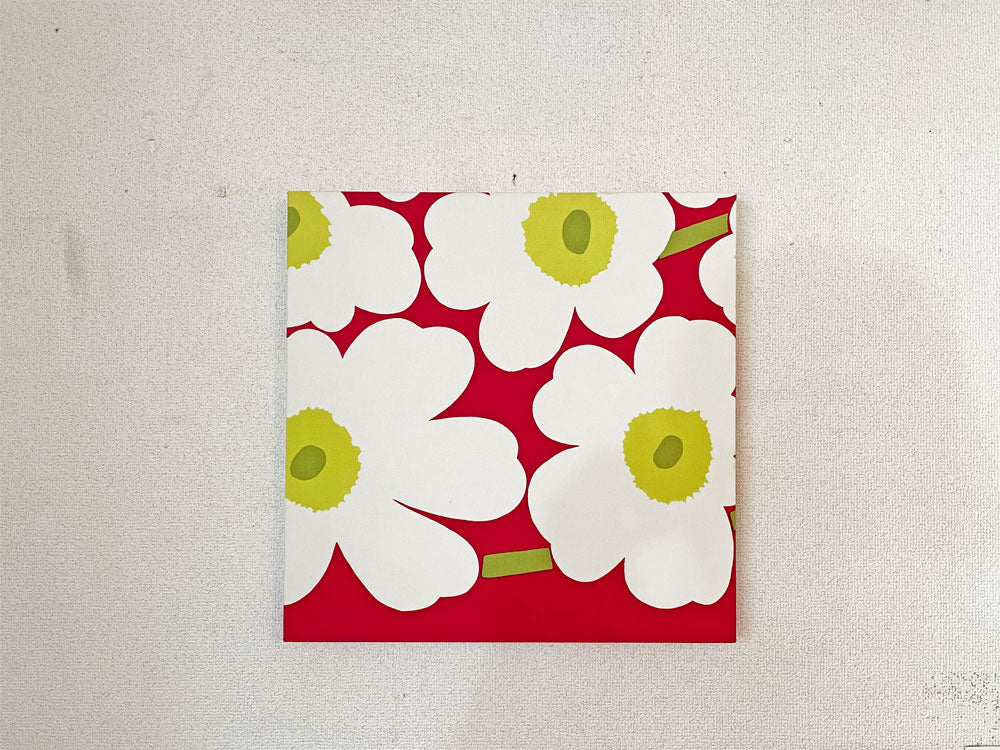 マリメッコ marimekko ピエニウニッコ Pieni Unikko ファブリックボード ファブリックパネル レッド×ホワイト 45cm マイヤ・イソラ フィンランド 北欧雑貨 廃番カラー  中古品  買い取りしました。