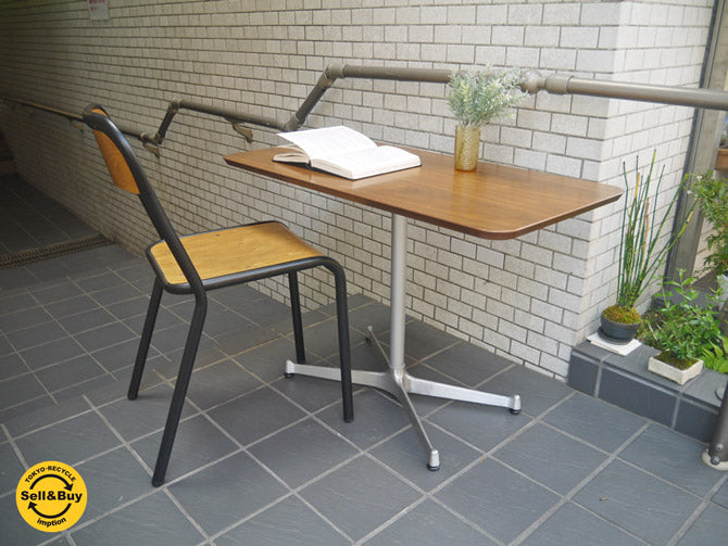 モモナチュラル Momo natural カフェテーブル rectangle top × XR LEG SILVER ウォールナット材天板 Xレッグ 高さ60cm ～さりげなくお洒落なスリムカフェテーブル～ 【 買取と販売とレンタルのお店 】