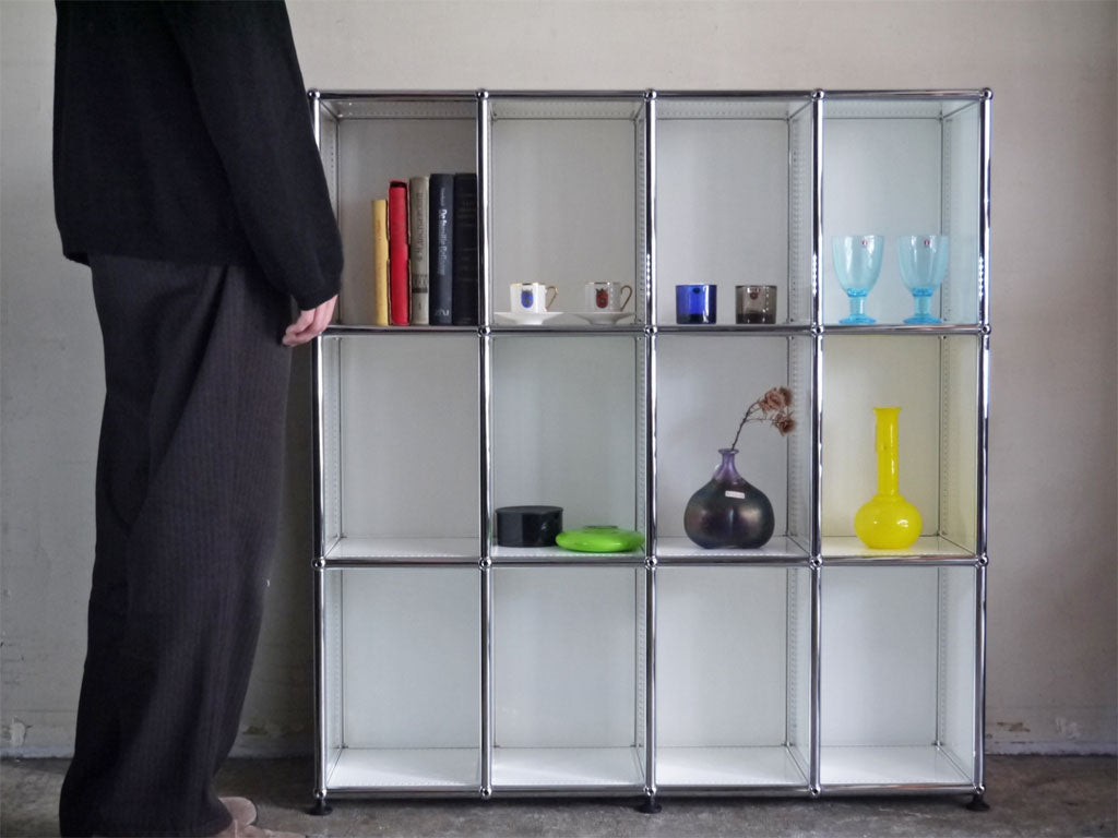 USMハラー USM Haller モジュラーファニチャー 4列3段 キャビネット オープンシェルフ ピュアホワイト フリッツ・ハラー ～堅牢な柔軟性～