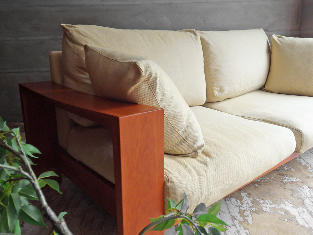 家具蔵 KAGURA モデルノ MODERNO チェリー無垢材 3人掛け ソファ カバーリング クッション付き ～長く使うならこのソファ～