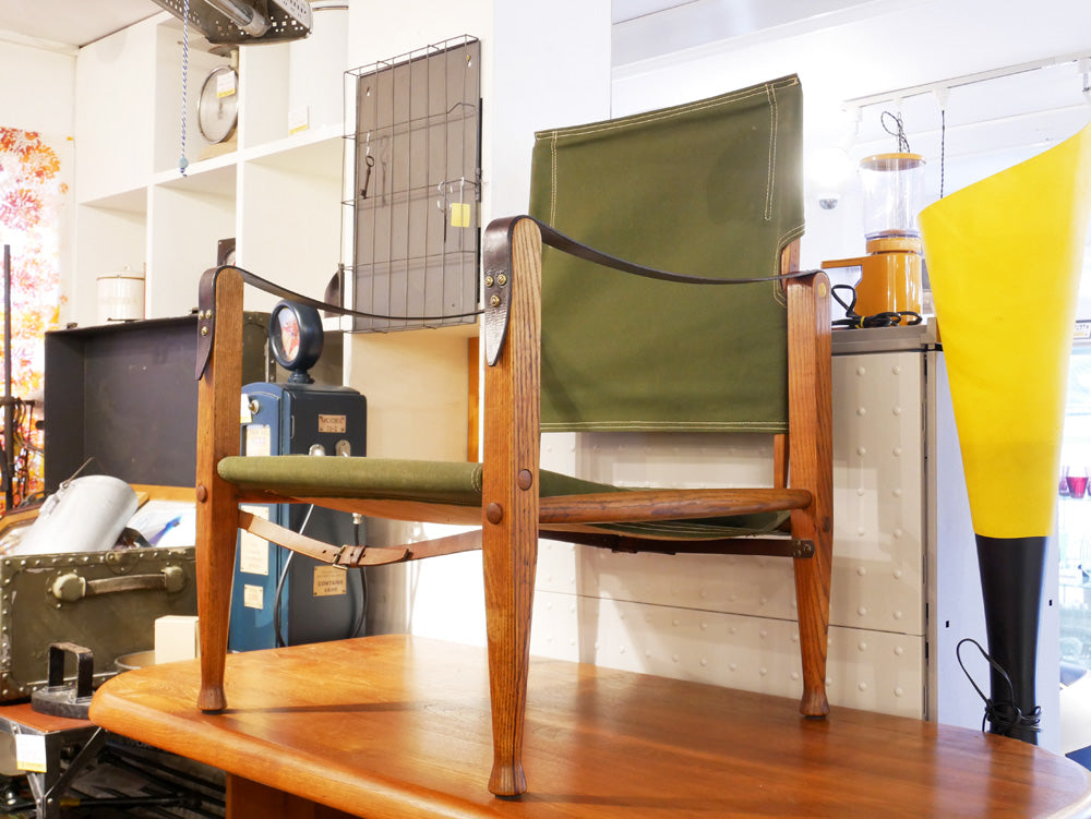ビンテージ サファリチェア Safari chair オーク材 コーア・クリント Kaare Klint デンマーク ～自然が似合う、リ・デザイン～