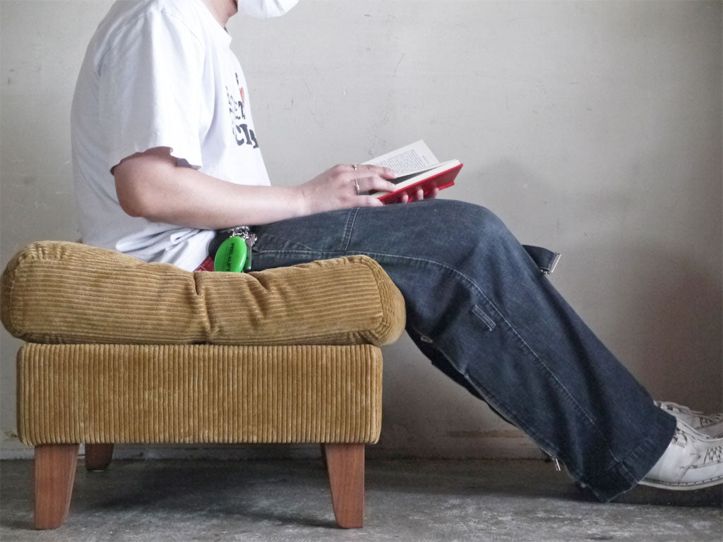 トラックファニチャー TRUCK FURNITURE エフケーソファ オットマン FK SOFA OTTOMAN コーデュロイ F-21 GREEN ウォールナット無垢材 ～確固たるスタイル～