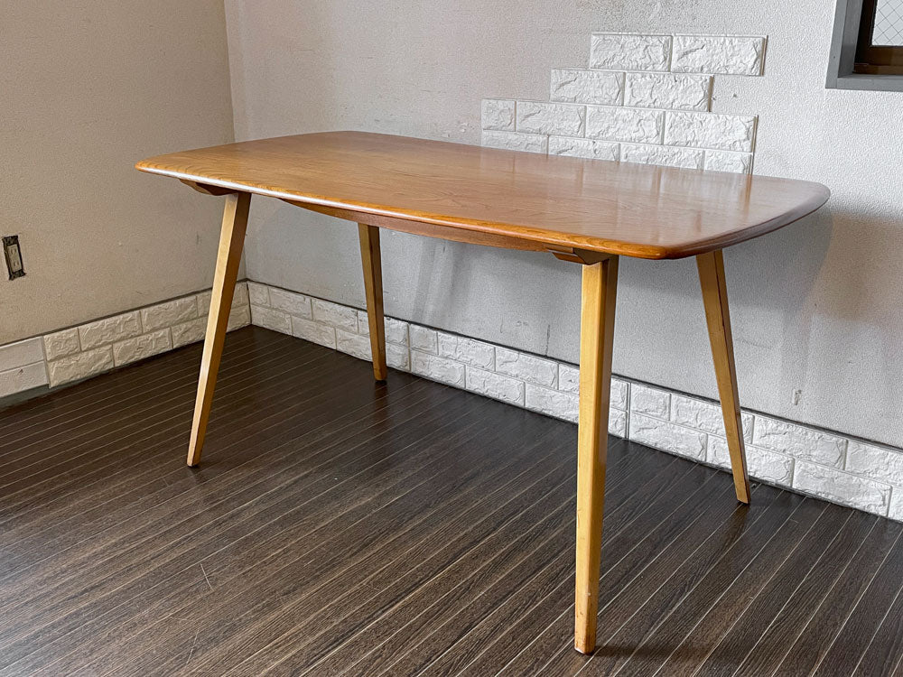 アーコール ERCOL レクタングル ダイニングテーブル Rectangle Dining Table エルム材 W137cm UKビンテージ UK Vintage  中古品  買い取りしました。