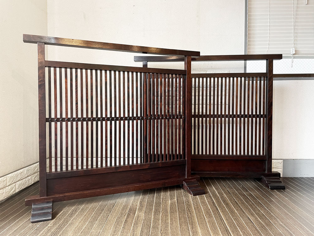 松本民芸家具 C型 衝立 パーテーション W121cm ミズメザクラ シール有 民藝 和モダン 定価￥179,300- 2点 中古品  買い取りしました。