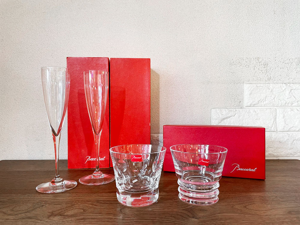 バカラ Baccarat ドンペリニョン シャンパンフルート シャンパングラス & ベガ Vega ＆ ベルーガ Beluga タンブラー ロックグラス ペア 未使用品 箱付 クリスタルガラス フランス 中古品  買い取りしました。