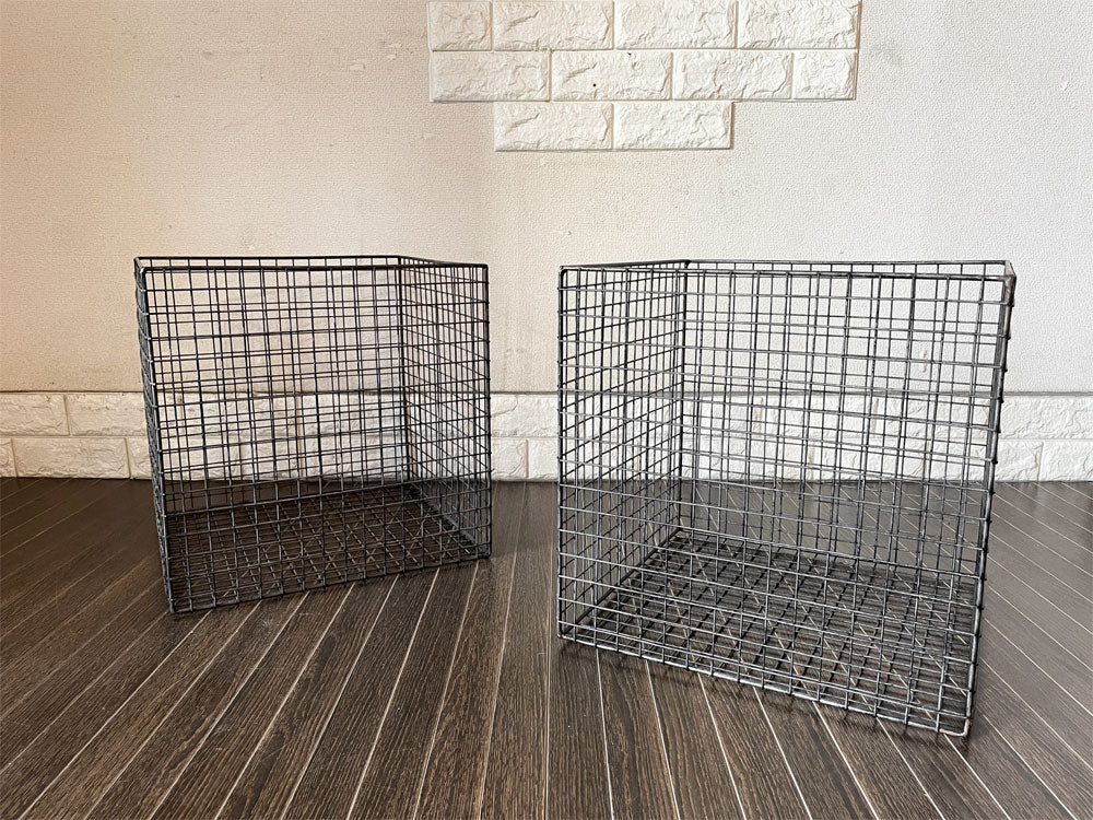 ビンテージスタイル Vintage Style ワイヤーバスケット ボックス スクエア 40×40cm インダストリアル 計2点 中古品  買い取りしました。