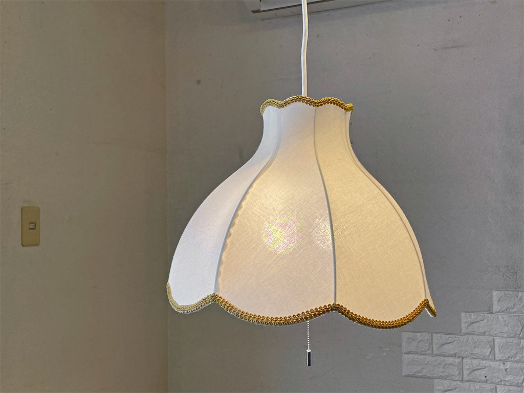 アプロス APROZ モーニンググローリー MORNING GLORY ペンダントライト 布シェード ホワイトファブリック 3灯式  中古品  買い取りしました。