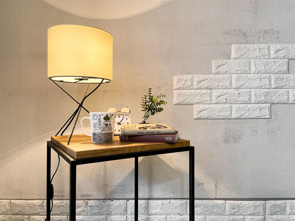 イデー IDEE フレイム FRAME SIDE TABLE サイドテーブル ホワイトオーク スチール 黒皮仕上げ W40cm インダストリアル 定価￥54,500- ～正面、側面、上面から見ても～