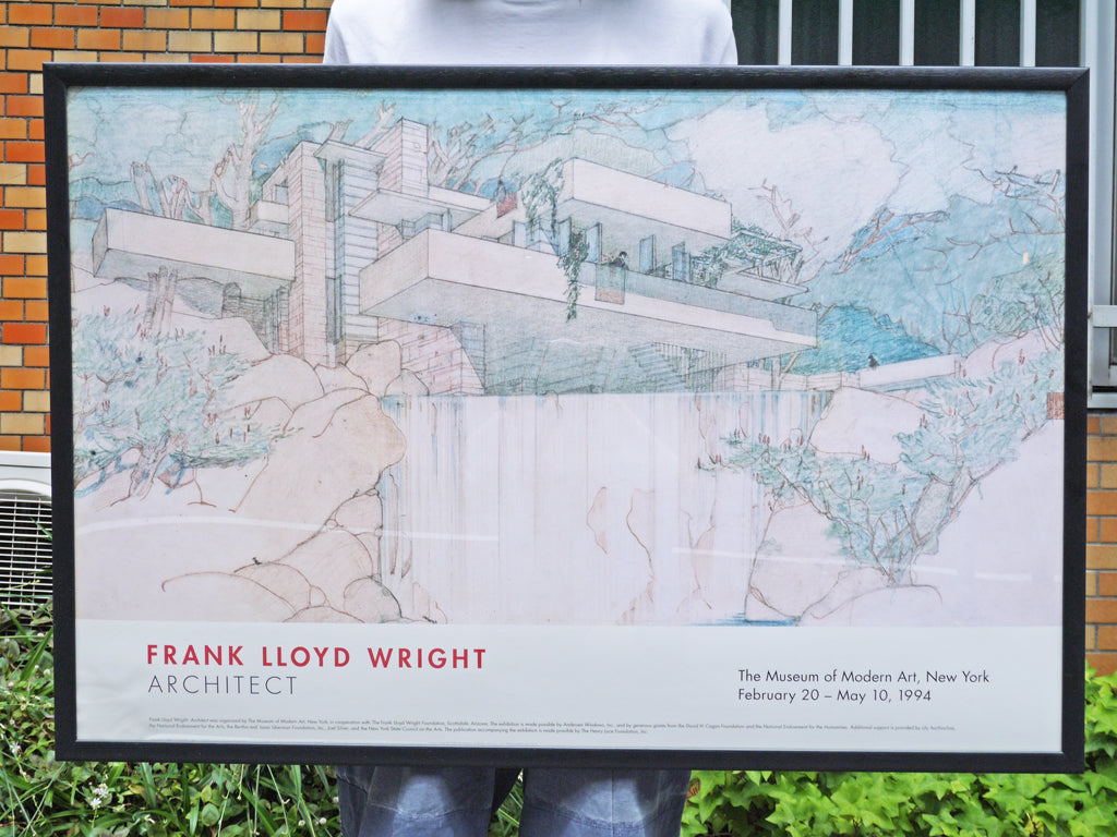 フランクロイドライト FRANK LLOYD WRIGHT アートポスター 落水荘 falling water 額装 ～風と滝の音～