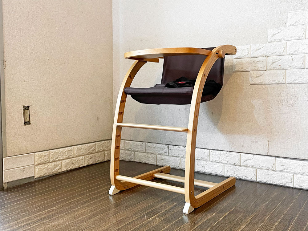 ファルスカ farska スクロールチェアプラス SCROLL CHAIR PLUS ベビーチェア ロッキングホース プライウッド ナチュラル×ブラウン 定価￥26,950-  中古品  買い取りしました。