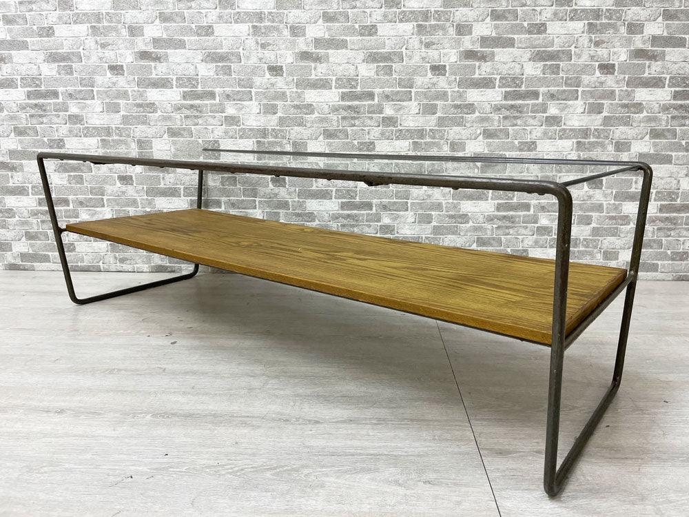 アデペシュ a.depeche ソコフ socph センターテーブル ローテーブル W120cm ガラス天板 アッシュ材×スチール ビンテージスタイル 定価￥52,800- 中古品 買い取りしました。