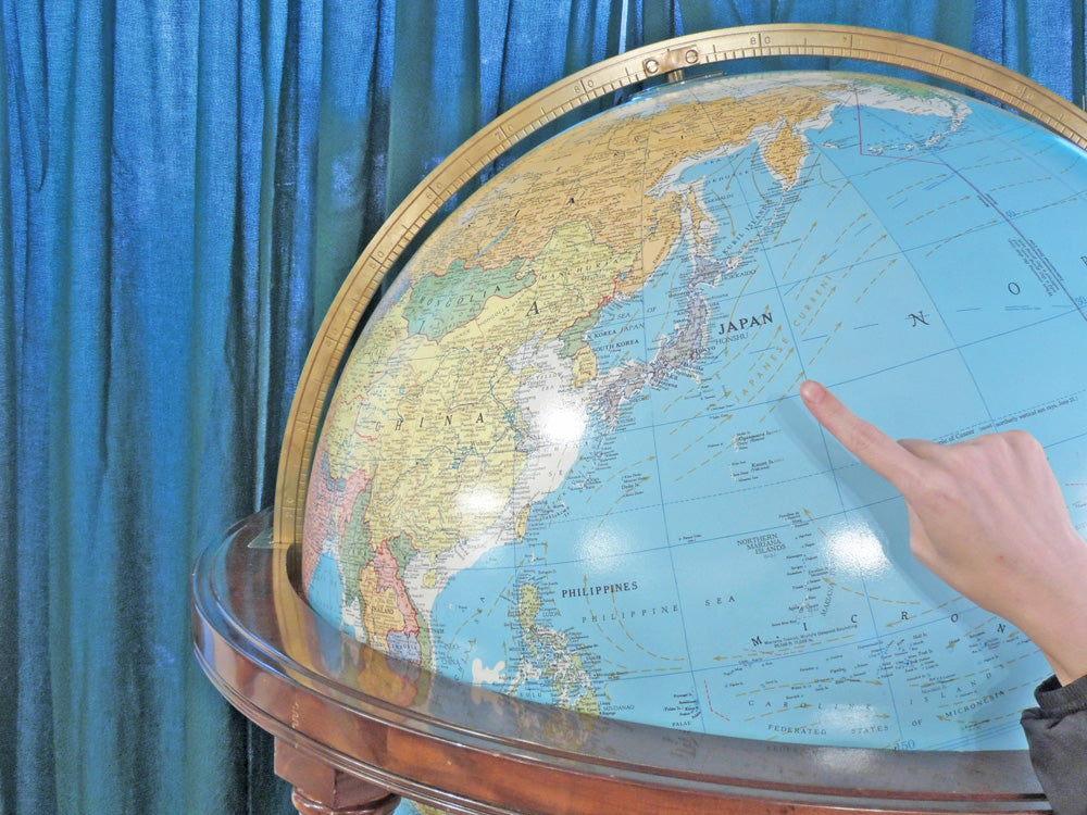 リプルーグル  ディプロマット型 ブルーオーシャン 地球儀 Globe 照明内蔵 特大サイズ ～特大だからこそ良い！～