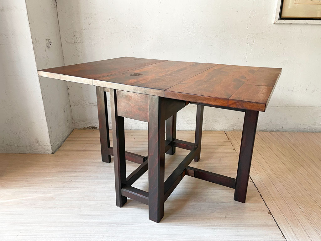 松本民芸家具 バタフライテーブル 水目桜 ミズメザクラ 無垢材 刻印有 民藝家具 和モダン 中古品 買い取りしました。