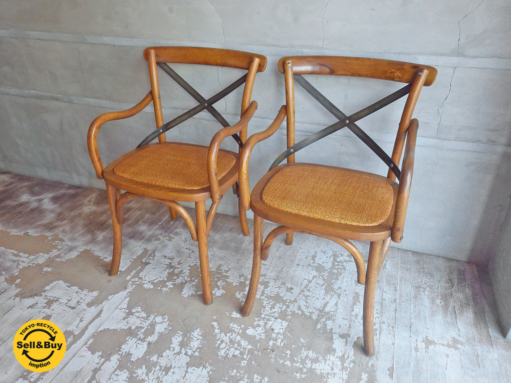 ノットアンティークス knot antiques クロスバック アーム チェア 3 X-BACK ARM CHAIR III ２脚 中古品 買い取りしました。