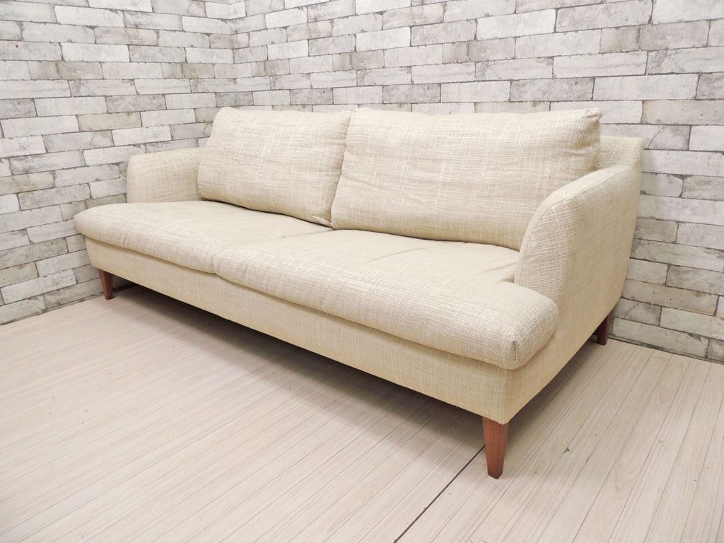 リッツウェル Ritzwell コージボア COZY BOIS 3シーターソファ 3人掛け アイボリー カバーリング ウォールナット脚  中古品 買い取りしました。