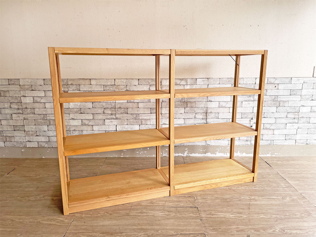 無印良品 MUJI オーク材 ユニットシェルフ 2列3段 オープンシェルフ 本棚 W170cm ナチュラルスタイル 廃番 中古品 買い取りしました。