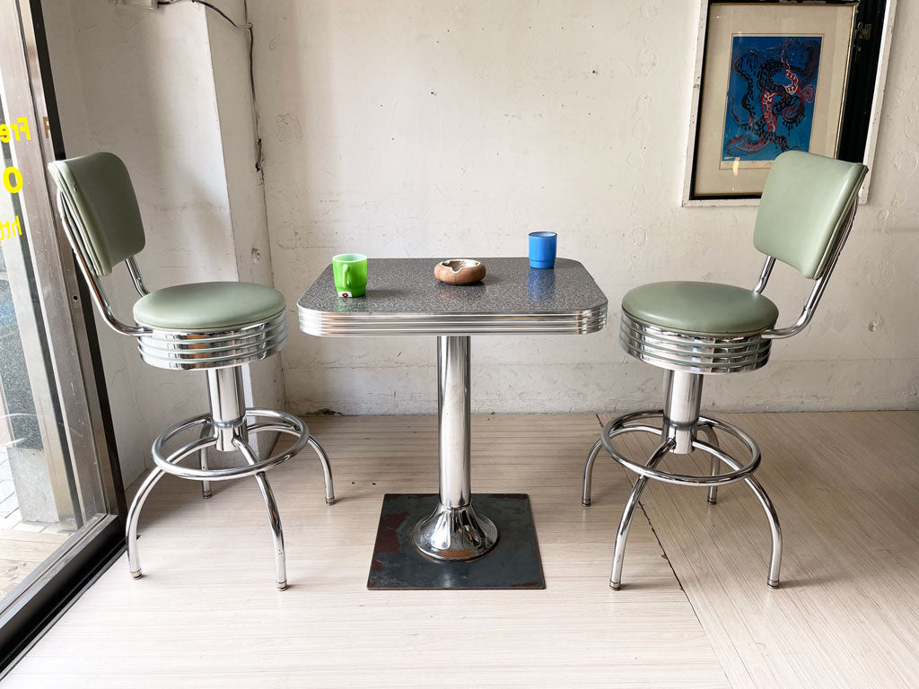 ビトロシーティング Vitro Seating ダイナースツ―ル カウンターチェア アーチレッグ アクアカラー H104cm USビンテージスタイル アメリカン ミッドセンチュリー 中古品 買い取りしました。