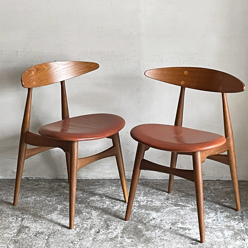 【自由が丘店】カールハンセン＆サン Carl Hansen & Son CH33P オーク材 レザーシート 本革 ダイニングチェア ハンス・J・ウェグナー 定価￥156,200- A＆B 計2脚 買取させていただきました。