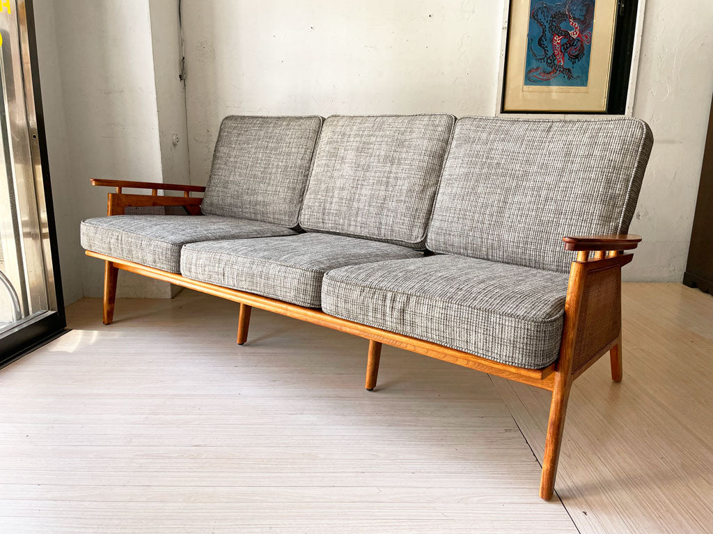 アクメファニチャー ACME Furniture ウィッカー WICKER SOFA 3P 3人掛け ソファ ハックベリー ラタン ファブリック 西海岸スタイル 中古品 買い取りしました。