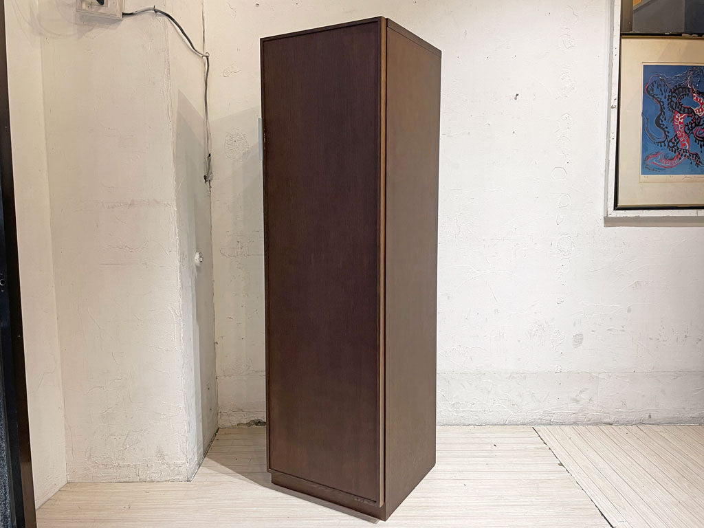インザルーム in the ROOM ローマン スリムキャビネット ブックシェルフ ブラウン W40 木製扉右開き シンプルモダン オーク材 中古品 買い取りしました。