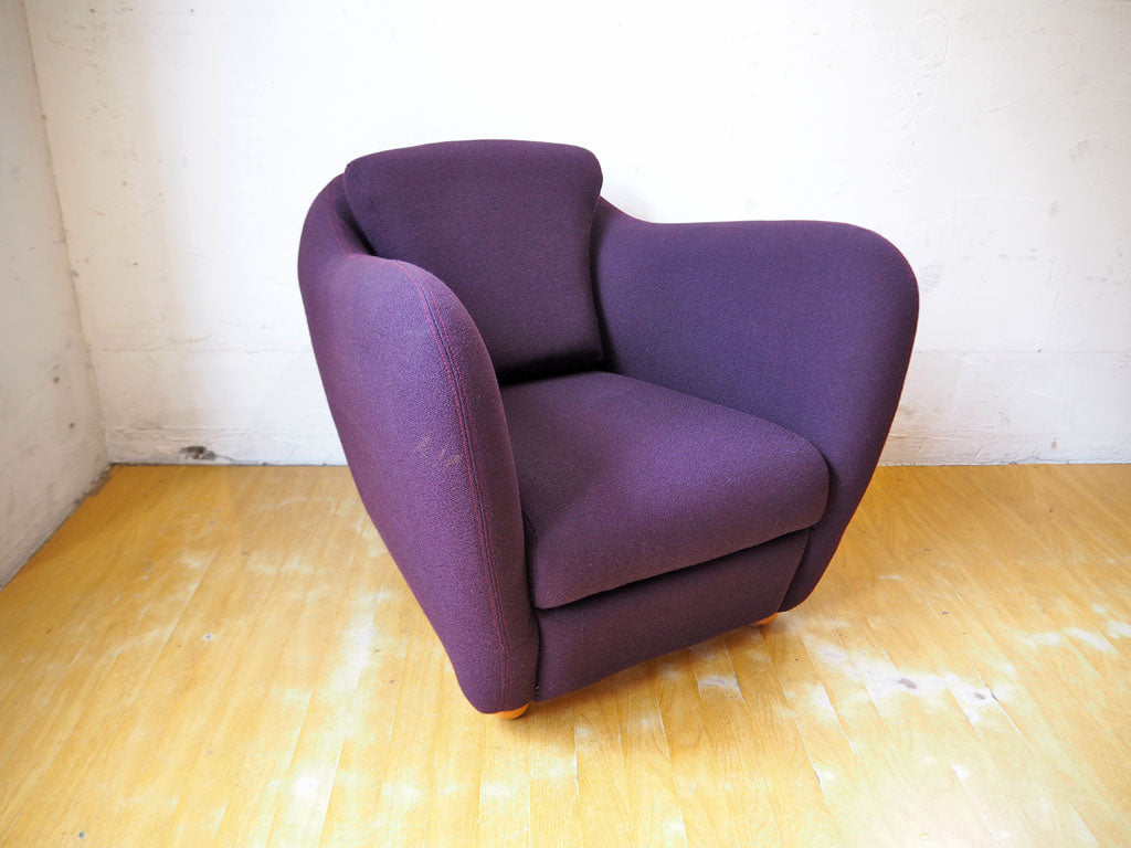 イデー IDEE ミニミラーアームチェア MINI MILLER ARM CHAIR パーソナルチェア シングルソファ パイル地調 パープル 中古品 買い取りしました。