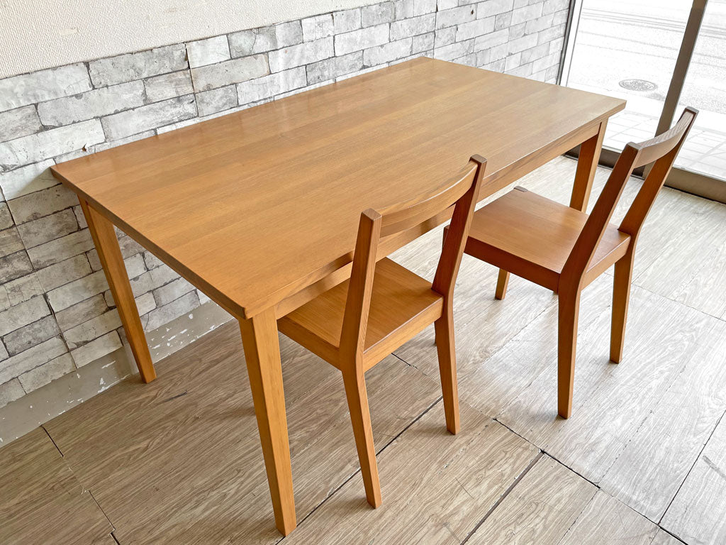 無印良品 MUJI タモ 無垢集成材 ダイニングチェア 2脚セット ＆ ダイニングテーブル 中古品 買い取りしました。