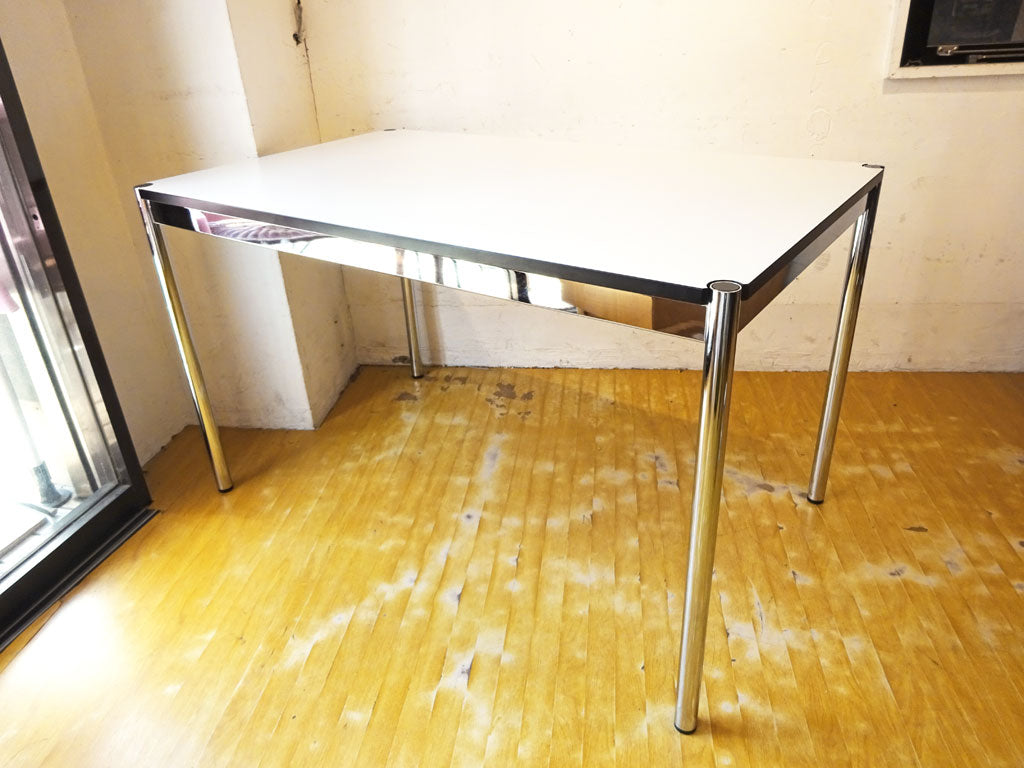 USMモジュラーファニチャー USM Haller USMハラーテーブル ワーキングデスク カンファレンステーブル W125 アジャスター 高さ調整機能付 ホワイト 中古品 買い取りしました。