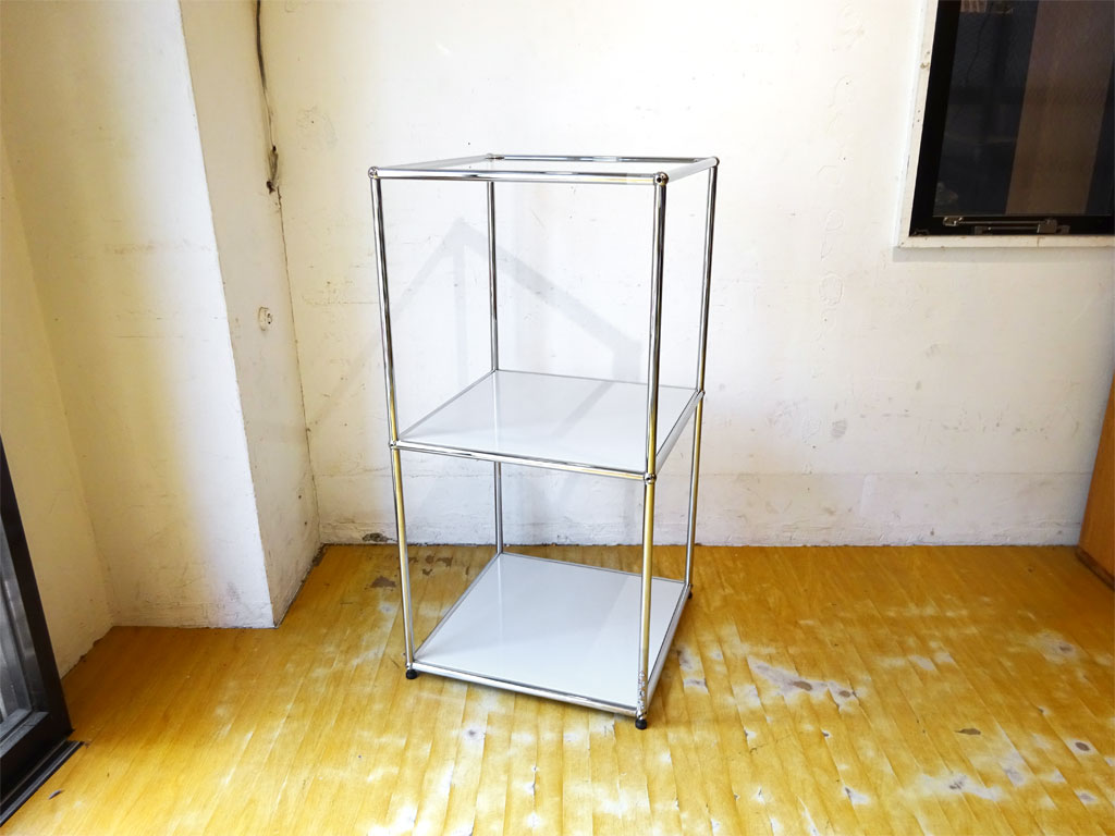 USMハラー USM Haller モジュラーファニチャー ハラーシステム 1列3段 シェルフ ハイテーブル ガラス天板 中古品 買い取りしました。