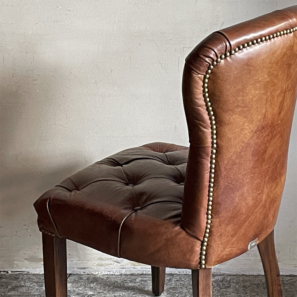 ハロ HALO チェスターチェア Chester chair ダイニングチェア レザー 本革 アンティークウィスキー antique whisky ビンテージ加工 ～ 英国紳士の様な ～