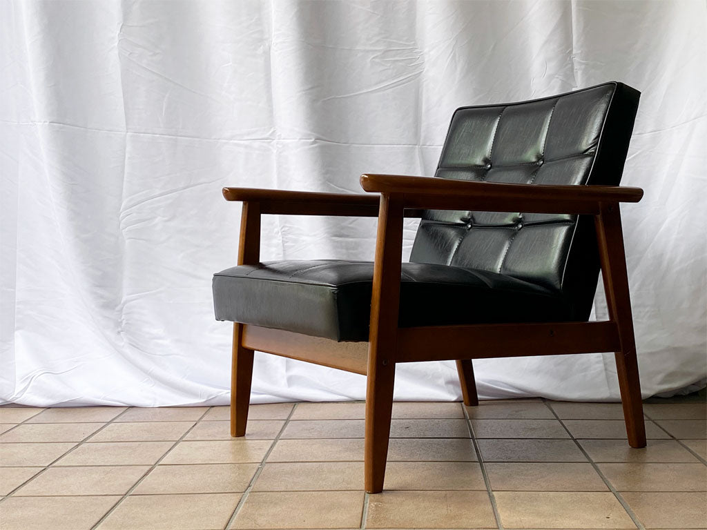 カリモク60 karimoku60 Kチェア 1シーター ソファ スタンダードブラック 60's レトロモダン ミッドセンチュリー 中古品 買い取りしました。