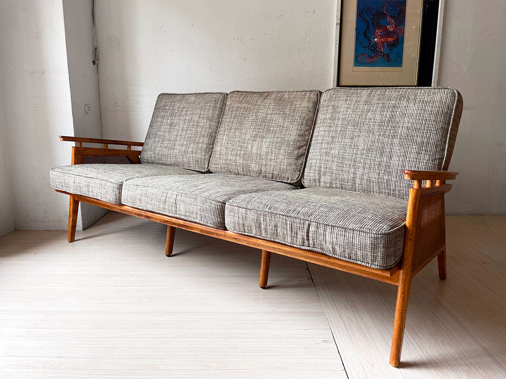 アクメファニチャー ACME Furniture ウィッカー WICKER SOFA 3P 3人掛け ソファ ハックベリー ラタン ファブリック 西海岸スタイル 中古品 買い取りしました。