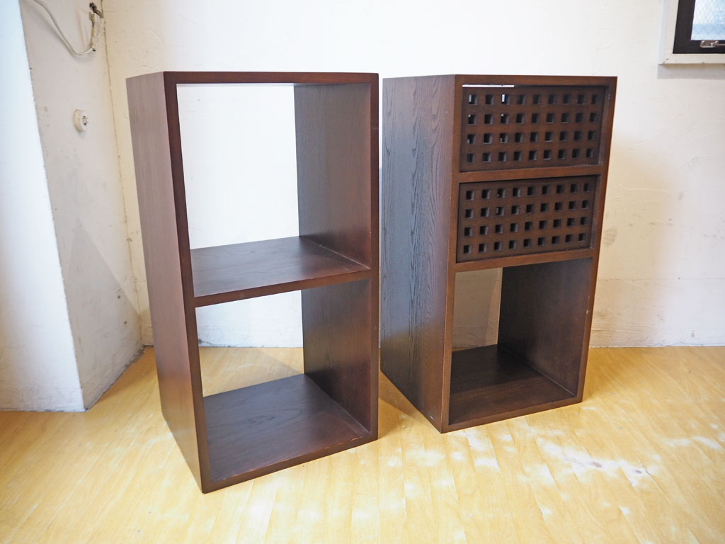 エーフラット a.flat キューブ ユニットキューブ オープンシェルフ ドロワー 格子 1×3 1×2 アッシュ無垢材 ※バラ売り 中古品 買い取りしました。