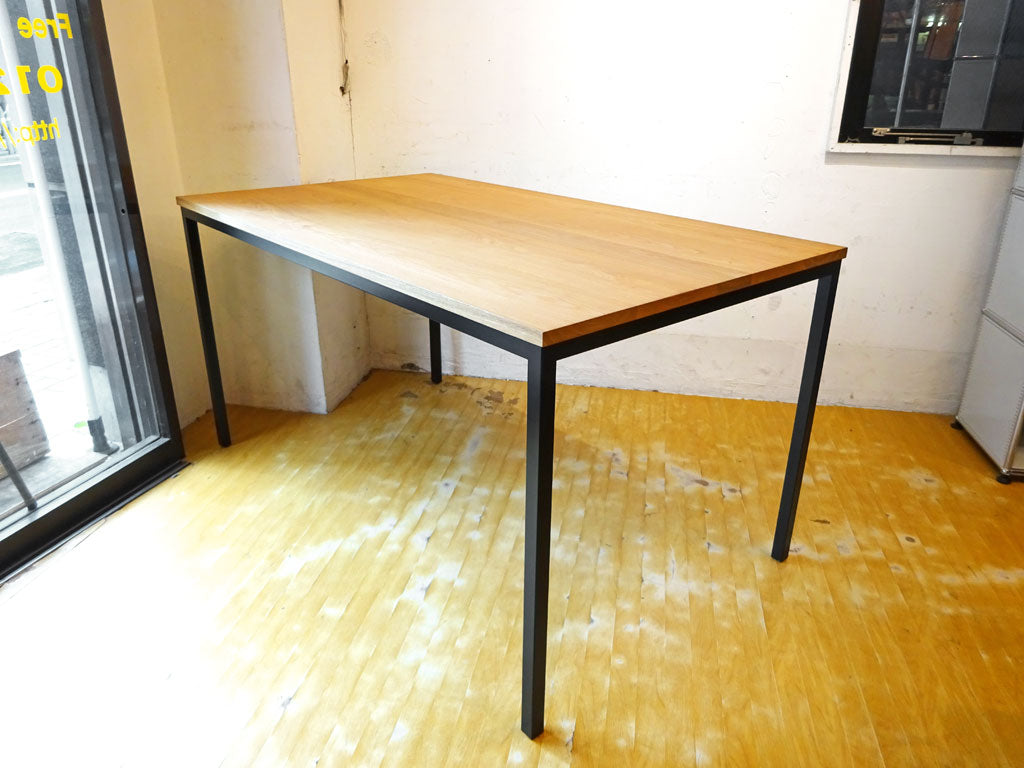 ノートファニチャー NAUT.furniture アトリエテーブル ダイニングテーブル タモ無垢材 ブラックスチールフレーム アジャスター サイズオーダー品 中古品 買い取りしました。