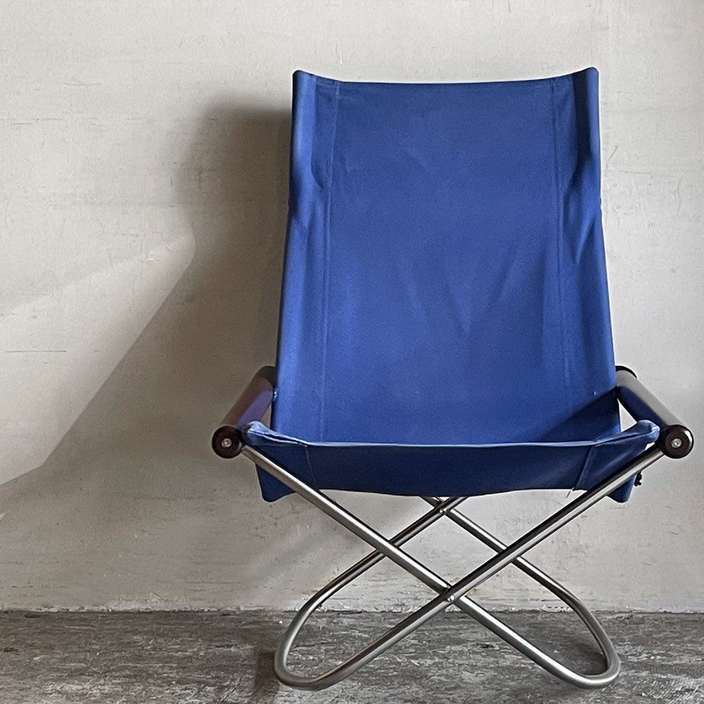 【自由が丘店】藤栄 FUJIEI ニーチェア エックス Nychair X ロッキングチェア ブルー×ダークブラウン ブナ材 ファブリック フォールディングチェア 折り畳み 新居猛 定価￥62,700- 買取させていただきました。