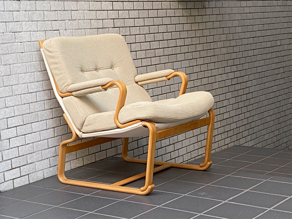 天童木工 Tendo ブルーノマットソン Bruno Mathsson M-0561 イージーチェア 1Pソファ ホワイトビーチフレーム ベージュ 中古品 買い取りしました。