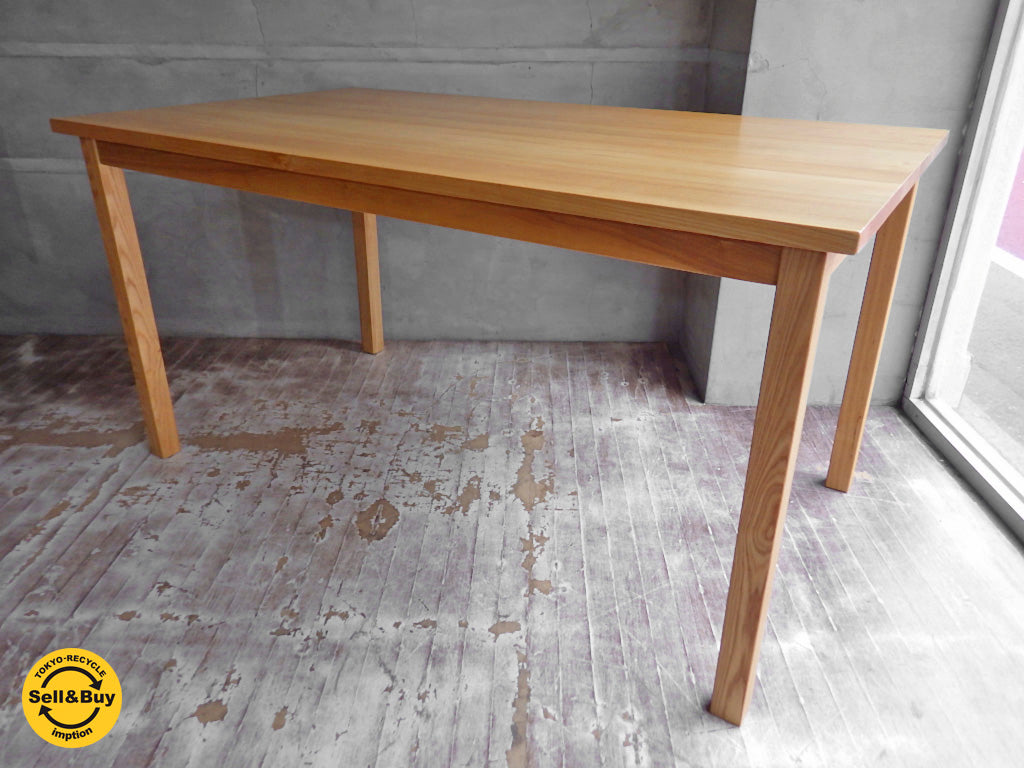 無印良品 muji ダイニングテーブル タモ材 無垢 幅140cm  中古品 買い取りしました。学芸大学店 出張買取もお任せ下さい。