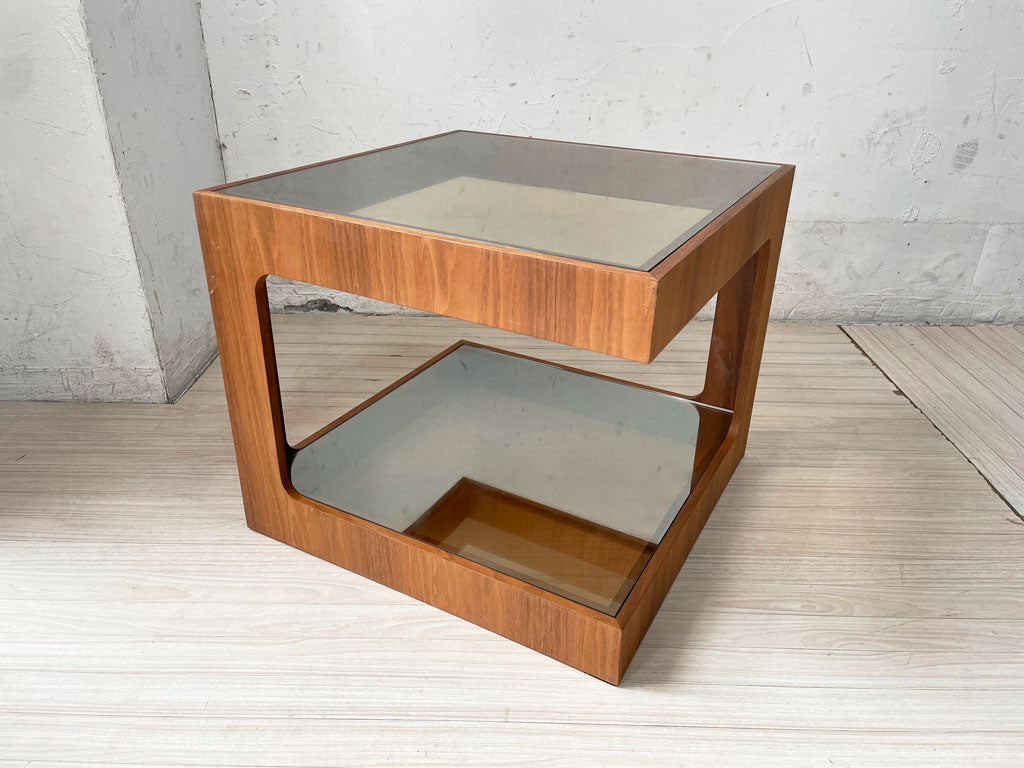 モーダエンカーサ moda en casa ダイス50 daice50 コーヒーテーブル サイドテーブル ウォールナット ミラーガラス 定価￥31,900- 中古品 買い取りしました。