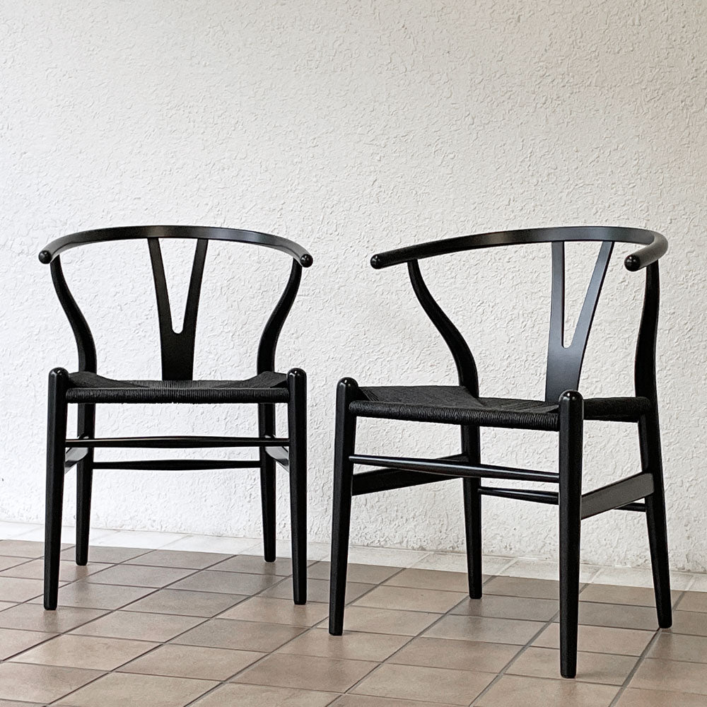  【用賀店】カールハンセン＆サン Carl Hansen & Son CH24 Yチェア ブラックラッカー × ブラックペーパーコード ウェグナー ビーチ材 北欧家具 A&B 計2脚 買取させていただきました。