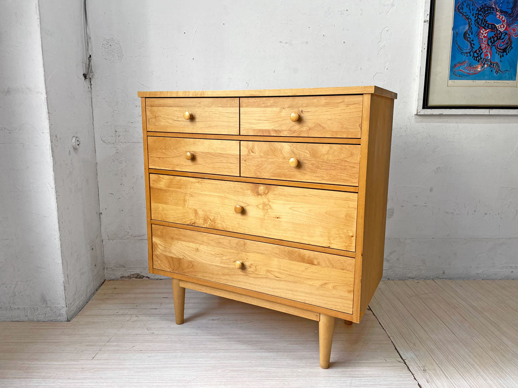 モモナチュラル Momo Natural コモ COMO CHEST LOW 4段 チェスト アルダー材 収納家具 中古品 買い取りしました。