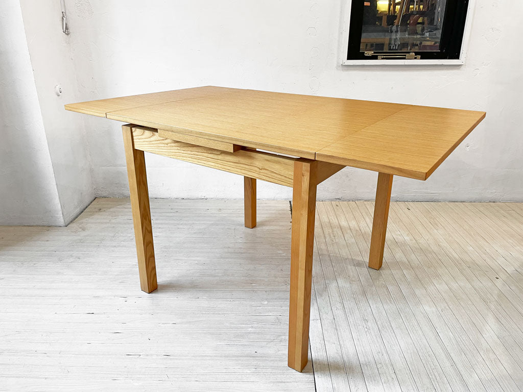 無印良品 MUJI エクステンション ダイニングテーブル タモ材 W80-130cm 伸長式 ナチュラル シンプルデザイン 廃番 買い取りしました。