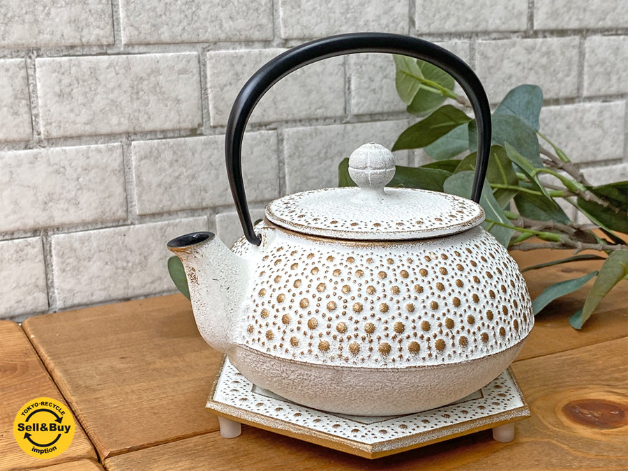 南部鉄器 岩鋳 急須 アンシャンテ ジャポン 白桜 カモミール 釜敷付 　中古品 買い取りしました。