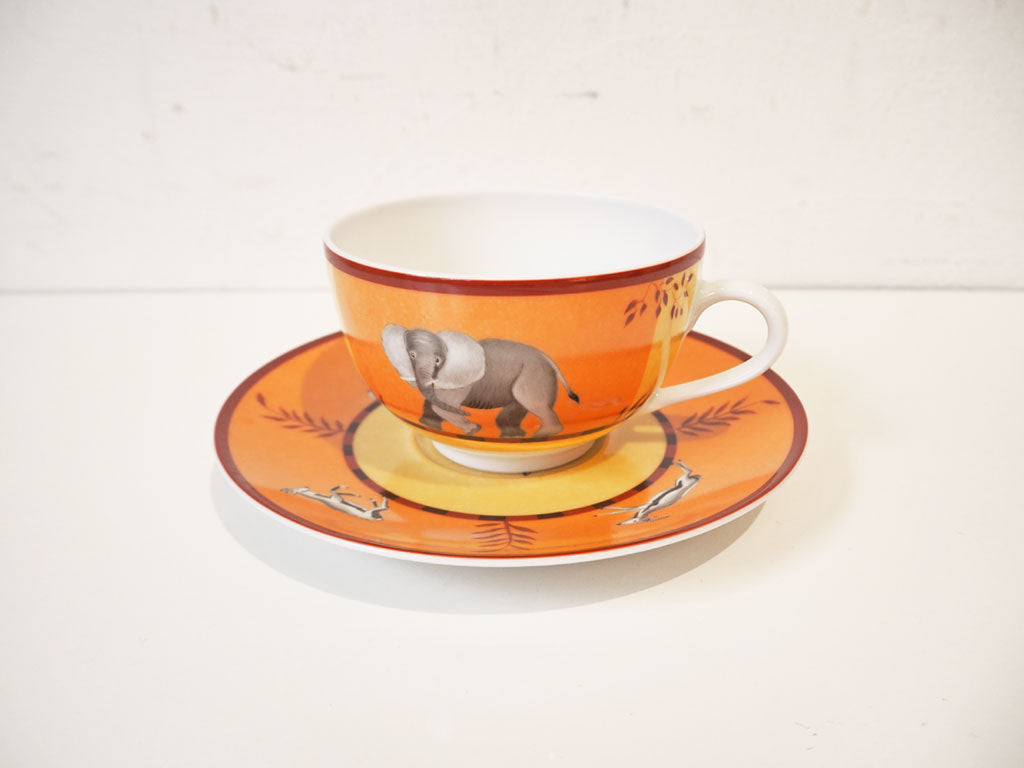 エルメス HERMES アフリカ AFRICA カップ＆ソーサー C&S 1客 アニマル ブラウン オレンジ 中古品 買い取りしました。