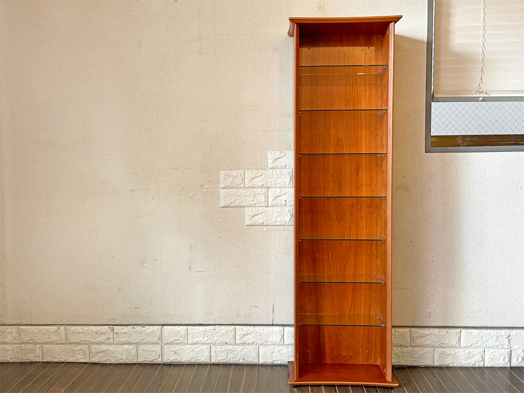 クアドラスパイア QUADRASPIRE QCD CDラック チェリー材 シェルフ ガラス棚板 ディスプレイラック モダンデザイン 廃番  中古品  買い取りしました。